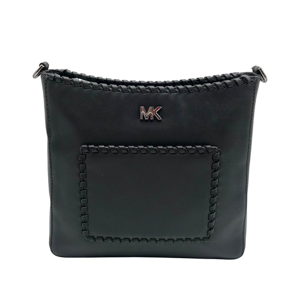 Michael Kors Dark Gray Leather Gloria Crossbody
